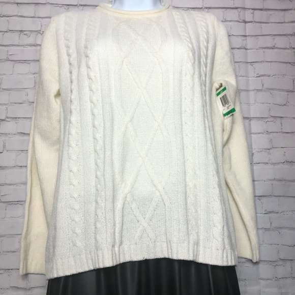 Karen Scott Petites Pullover Sweater Ivory Size Large Petite - Picture 2 of 11